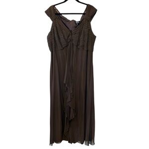 Tadashi Shoji Plus Size Brown Evening Dress
